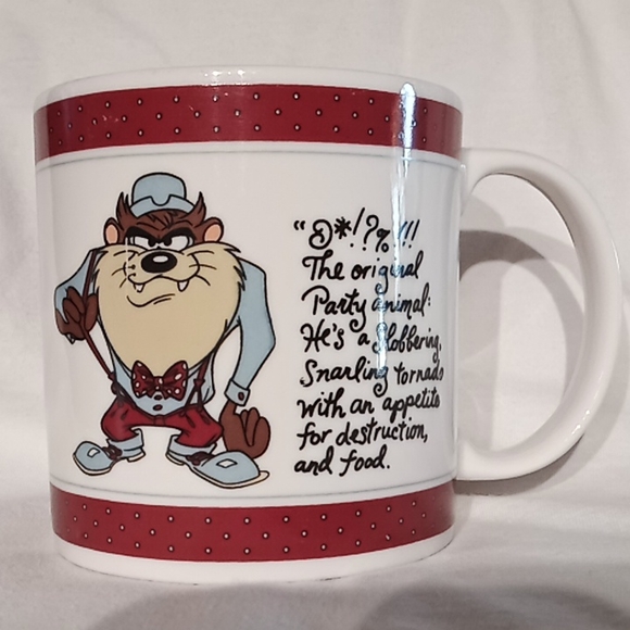 Vintage -TAZ. Looney Tunes Taz Party Animal Mug. 1992 Warner Bros. Studio Store. - Picture 1 of 15